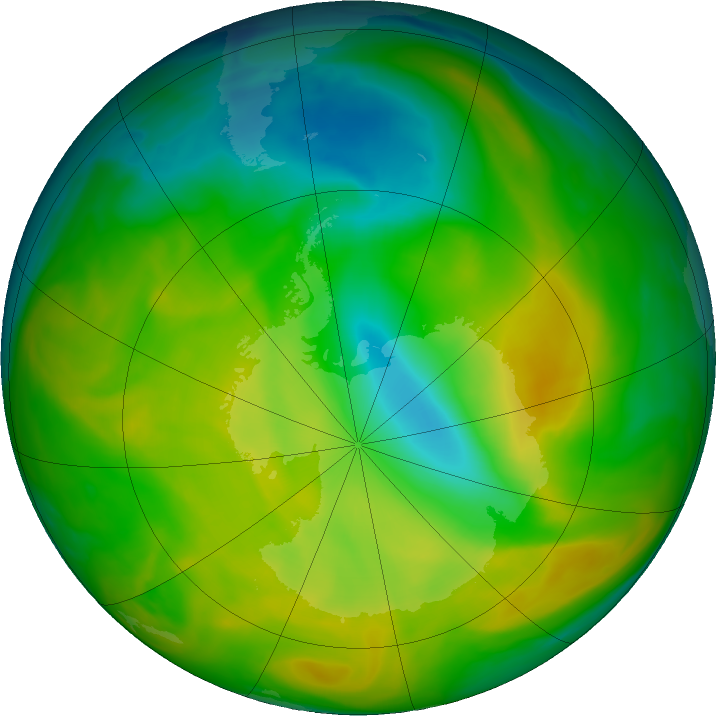 Antarctic ozone map for 11 November 2019